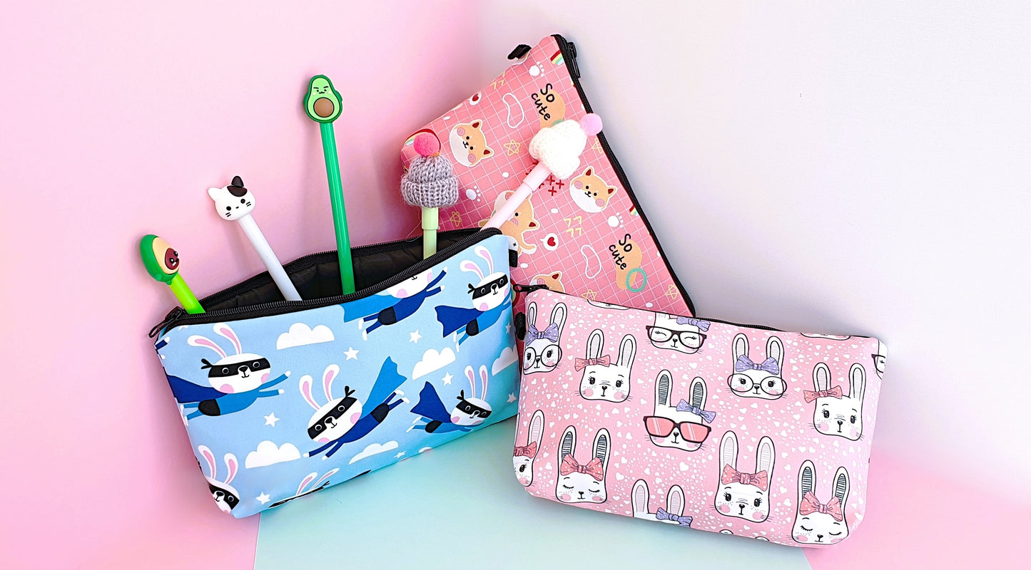 Cosmetics bag with kawaii print