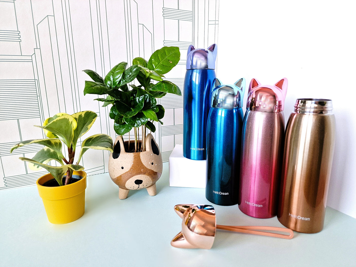 Thermos flask with fox ears