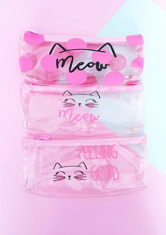 Pink cat pouches