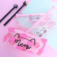 Pink cat pouches