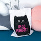 Cat pattern canvas tote bag with inner pocket