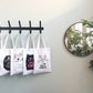 Cat pattern canvas tote bag with inner pocket