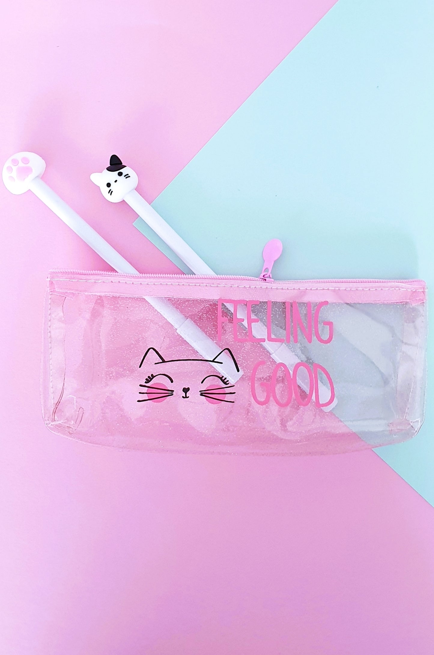 Pink cat pouches
