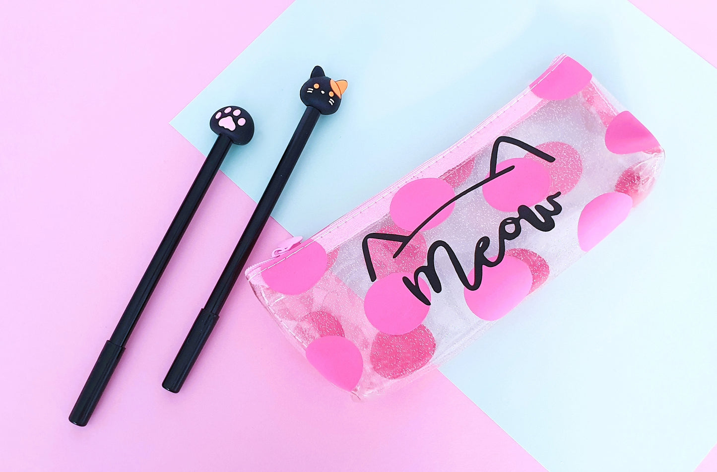 Pink cat pouches