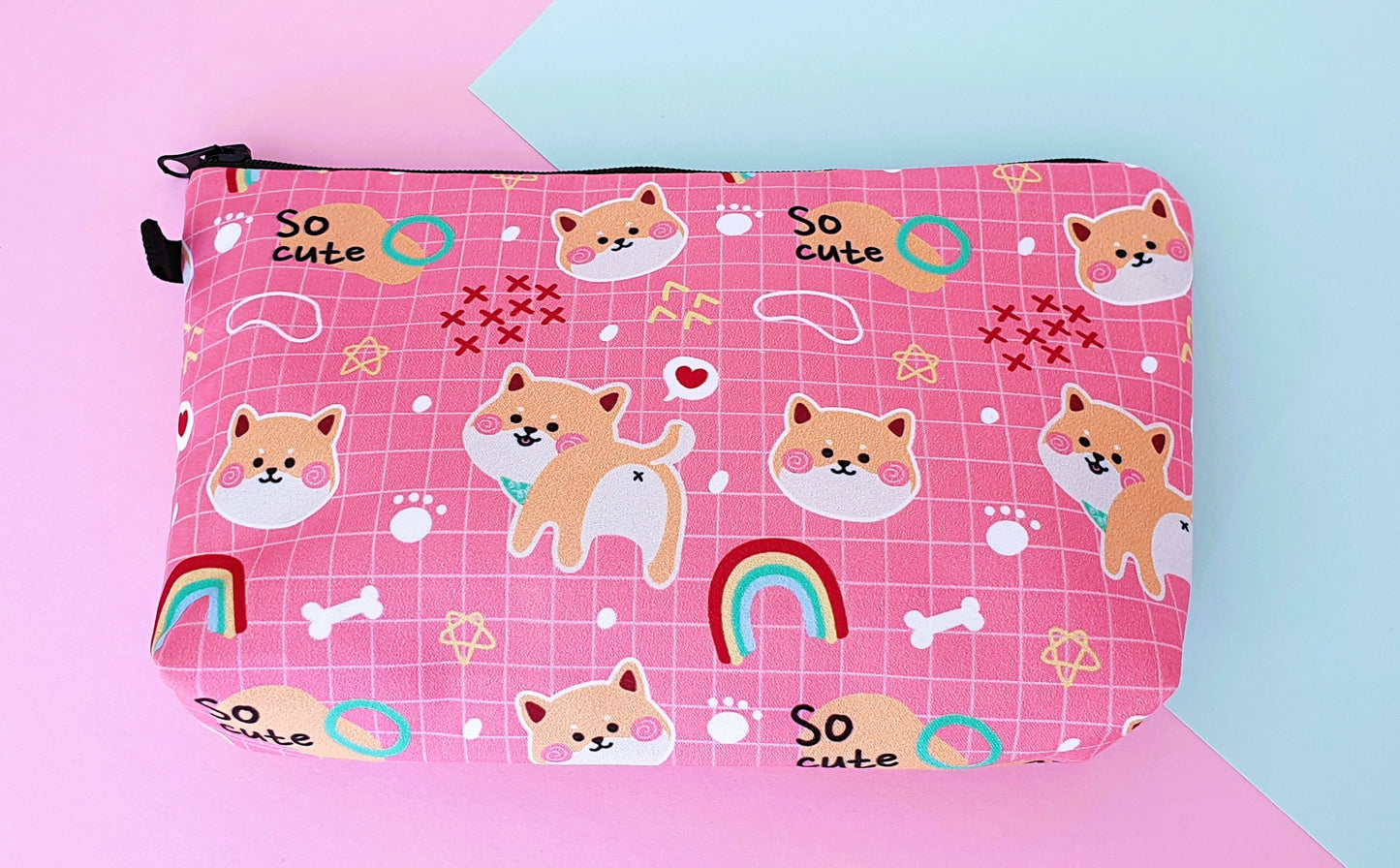 Cosmetics bag with kawaii print