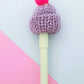 Gel pen with winter hat